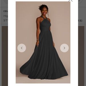 David’s Bridal Black Mesh Bridesmaid Dress